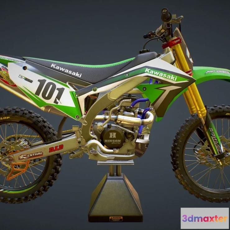 1526258 - PBR Game 3D Models - Motorcycle Motocross Dirt Bike 3D Max