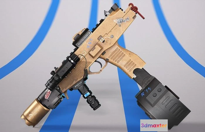 1526268 - PBR Game 3D Models - MP9 Custom 3D Max