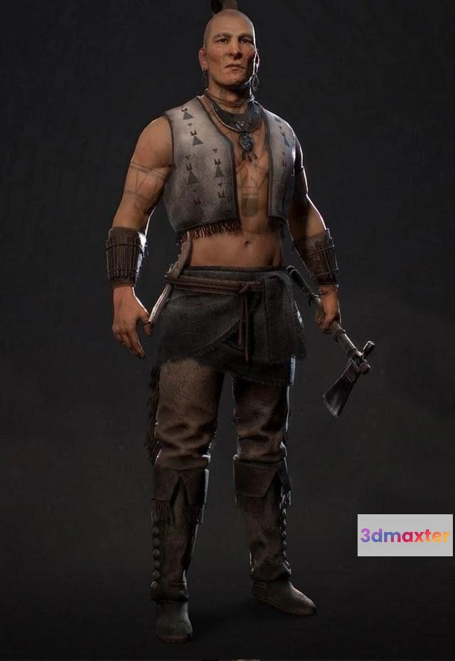 1526314 - PBR Game 3D Models - Native American NPC 3D Max