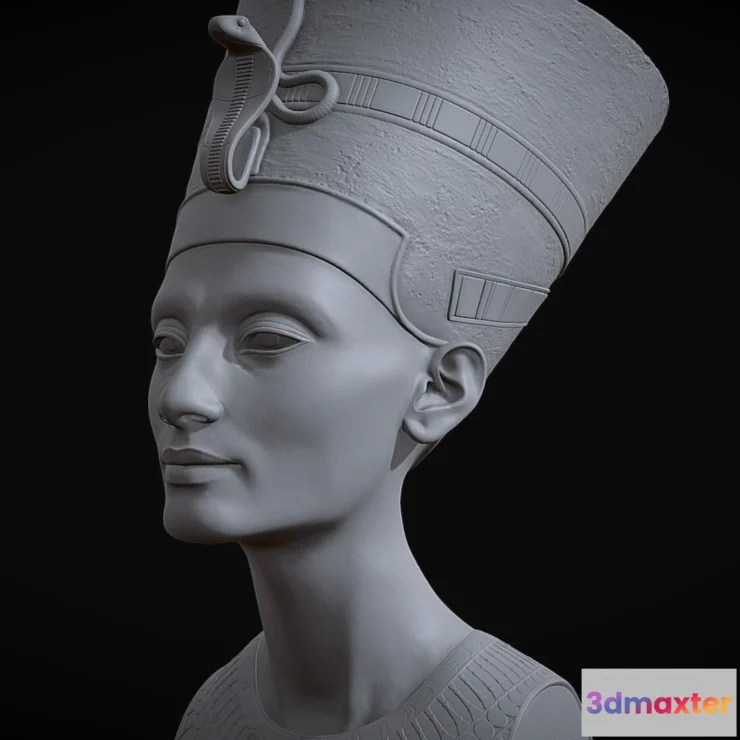 1526326 - PBR Game 3D Models - Nefertiti Bust Restoration 3D Max