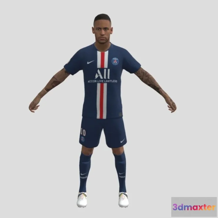 1526346 - PBR Game 3D Models - Neymar 3D Free Football Model Free Animation 3D Max