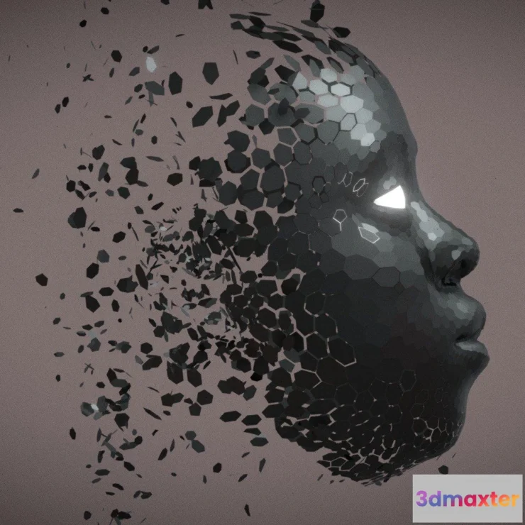 1526378 - PBR Game 3D Models - Notorius Face Abstract Geometry Animation Loop 3D Max