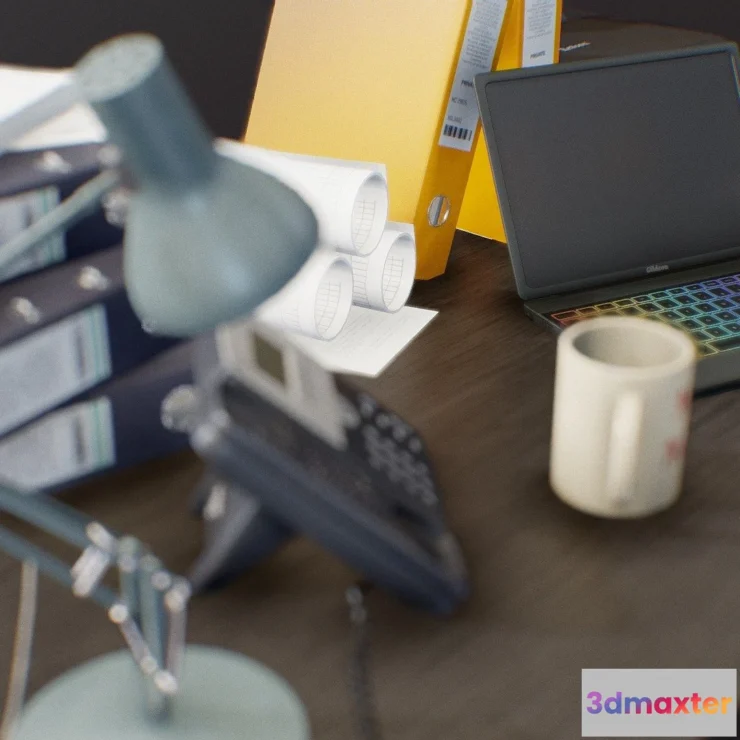 1526404 - PBR Game 3D Models - Office Accessories Game Ready Low Poly 3D Max