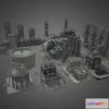 1526416 - PBR Game 3D Models - Oil Refinery Pack 3D Max