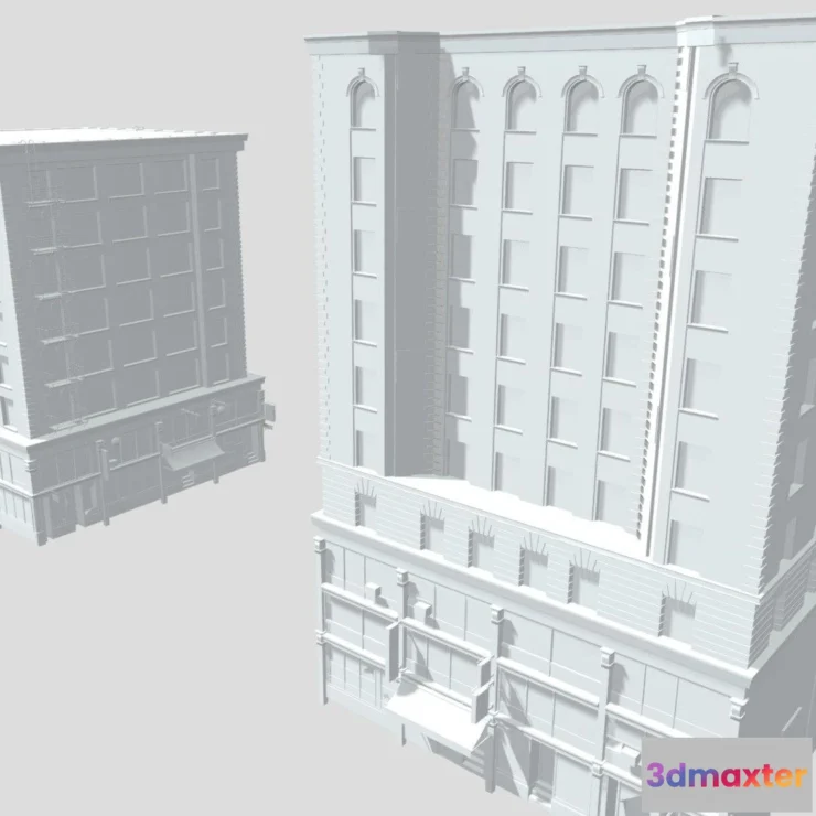 1526424 - PBR Game 3D Models - Old Building Facade Pack 3D Max