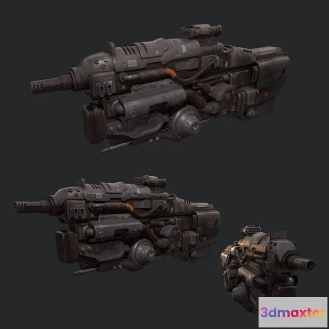 1526438 - PBR Game 3D Models - Old Pulse Gun 3D Max