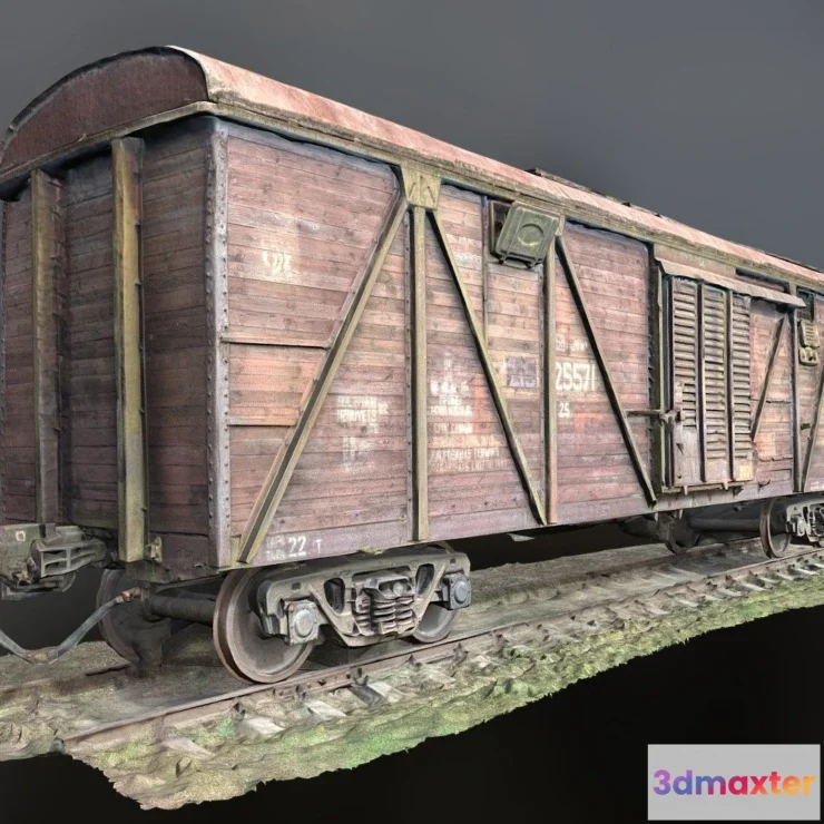 1526442 - PBR Game 3D Models - Old Soviet Train Wagon 3D Max
