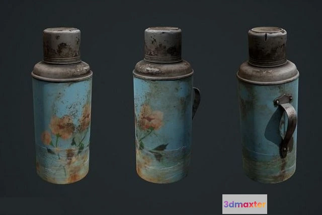1526446 - PBR Game 3D Models - Old Thermos 3D Max