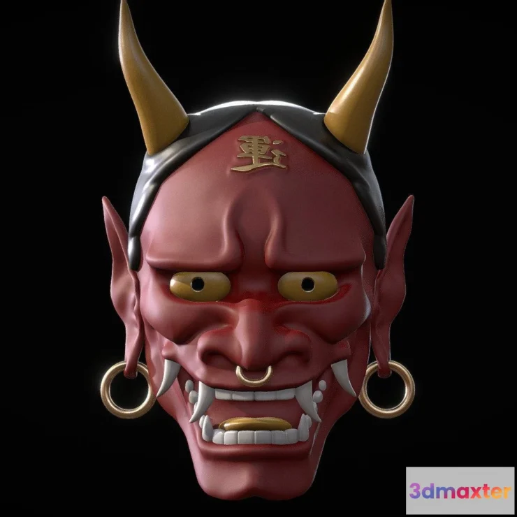 1526460 - PBR Game 3D Models - Oni Mask X 3D Max