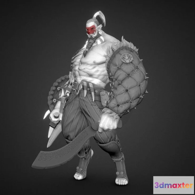 1526470 - PBR Game 3D Models - Orc bouncer 3D Max