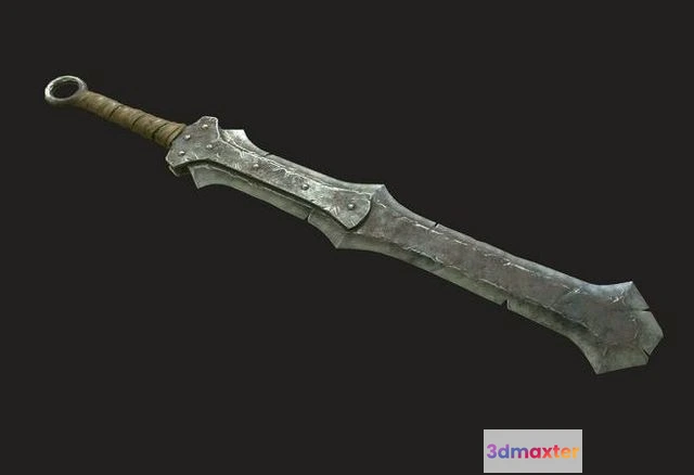 1526478 - PBR Game 3D Models - Ork long sword 3D Max