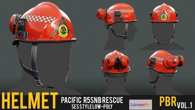 1526502 - PBR Game 3D Models - Pacific R5SNB Rescue Helmet - SES Style 3D Max