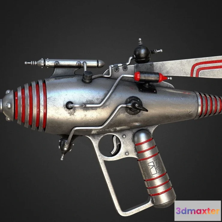 1526578 - PBR Game 3D Models - Pearce 75 Atom Ray Gun 3D Max