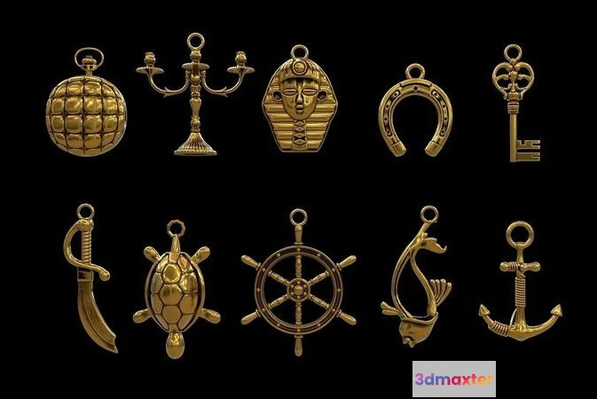 1526586 - PBR Game 3D Models - Pendant Jewelry collection 3D Max