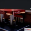 1526614 - PBR Game 3D Models - Petrol Gas Station Low Poly 3D Max