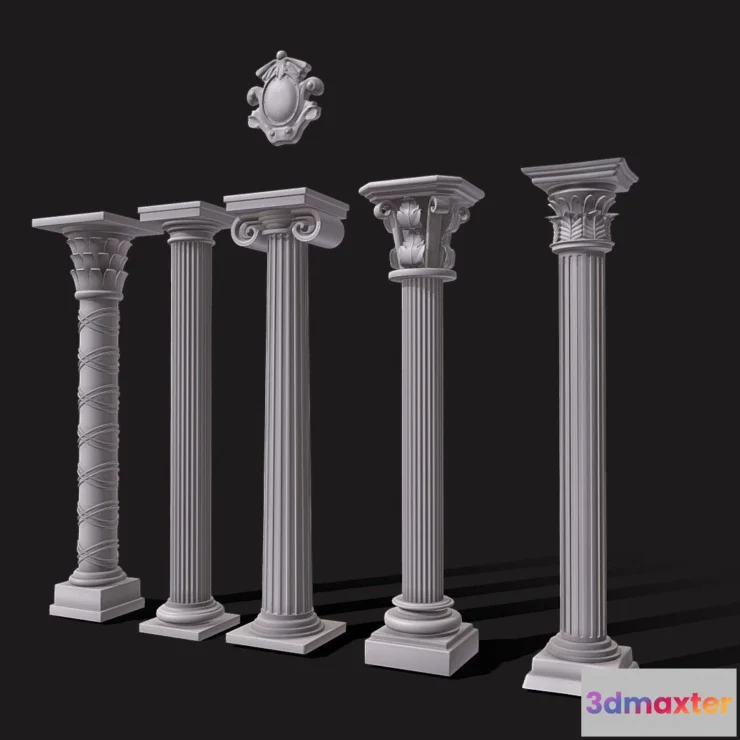 1526646 - PBR Game 3D Models - Pillar Collection 1 3D Max