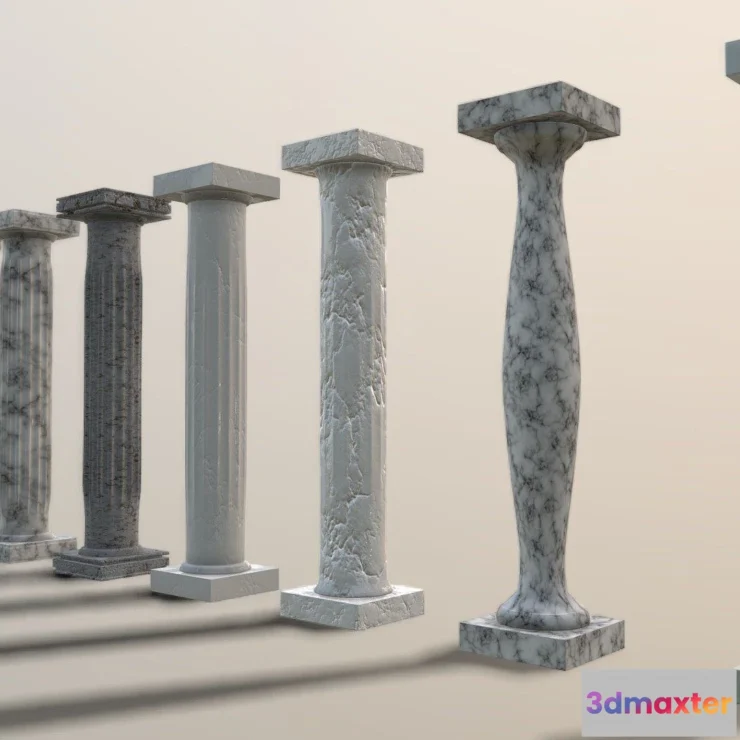 1526650 - PBR Game 3D Models - Pillars Pack 3D Max