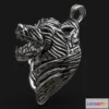 1526654 - PBR Game 3D Models - Pingente Dark Wolf Prata 3D Max