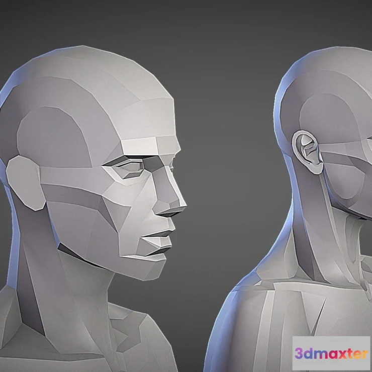 1526684 - PBR Game 3D Models - Planar Female Head 3D Max