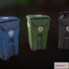 1526702 - PBR Game 3D Models - Plastic Trash Bin With Garbage Bags Low Poly 3D Max