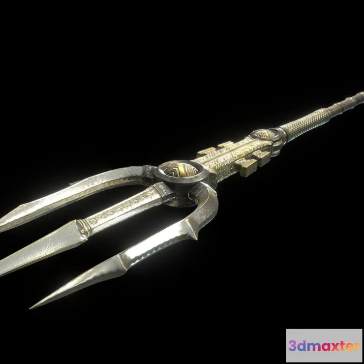 1526792 - PBR Game 3D Models - Poseidons Trident Lowpoly V3 3D Max