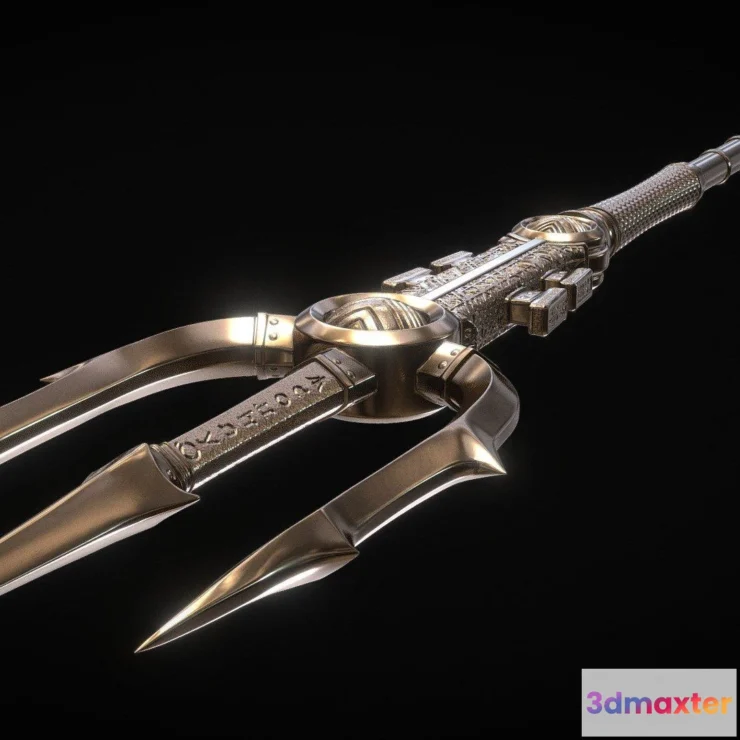1526794 - PBR Game 3D Models - Poseidons Trident 3D Max