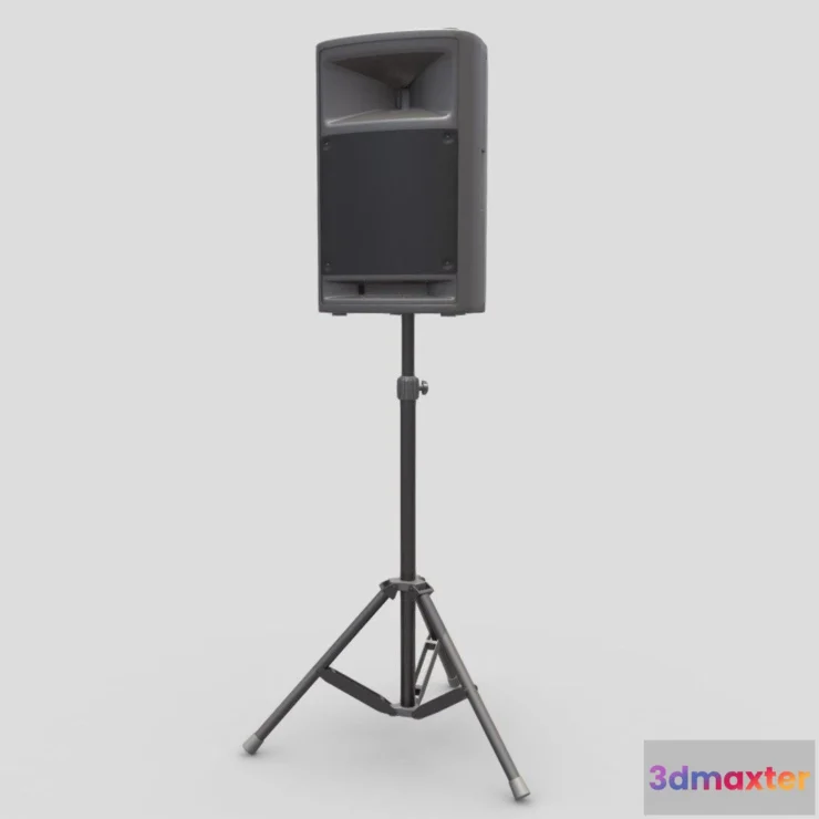 1526800 - PBR Game 3D Models - Powered Speaker With Tripod 3D Max