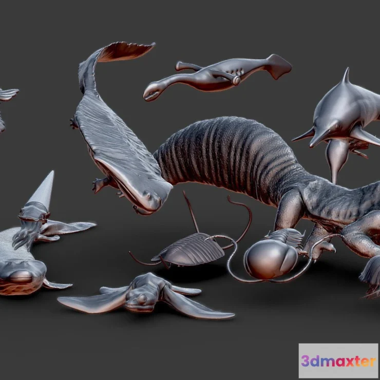 1526808 - PBR Game 3D Models - Prehistoric Animals For 3D Printing 3D Max