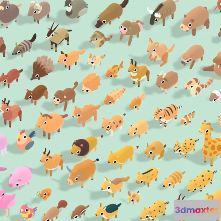 1526856 - PBR Game 3D Models - Quirky Series Animals Ultimate Pack 3D Max