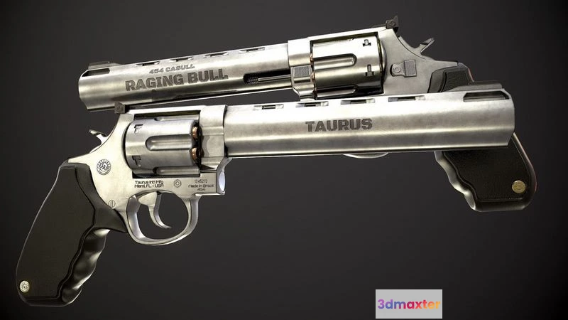 1526872 - PBR Game 3D Models - Raging Bull Revolver 3D Max