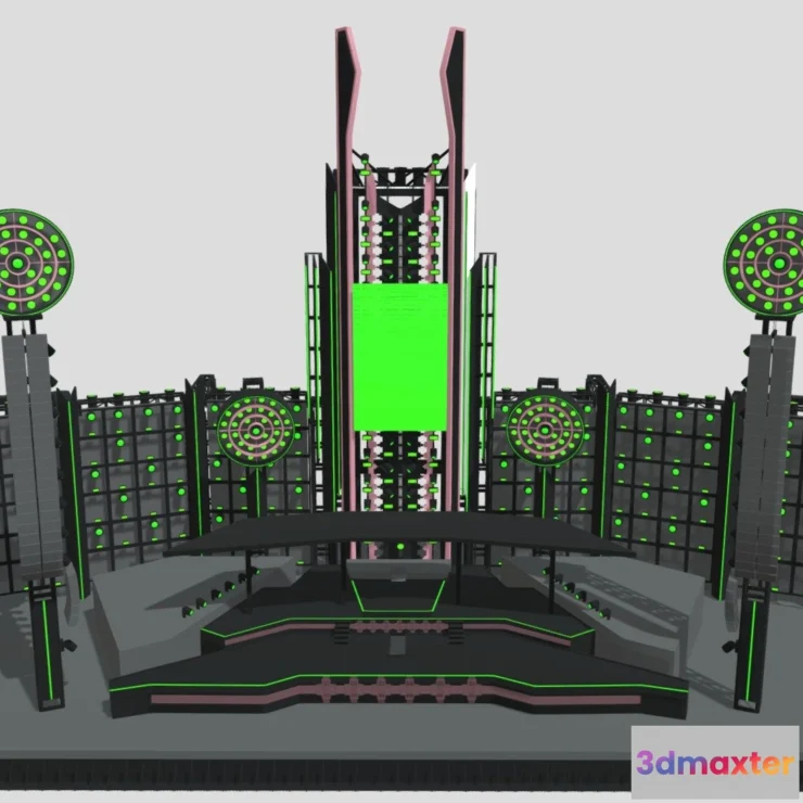 1526878 - PBR Game 3D Models - Rammstein Stage 3D Max