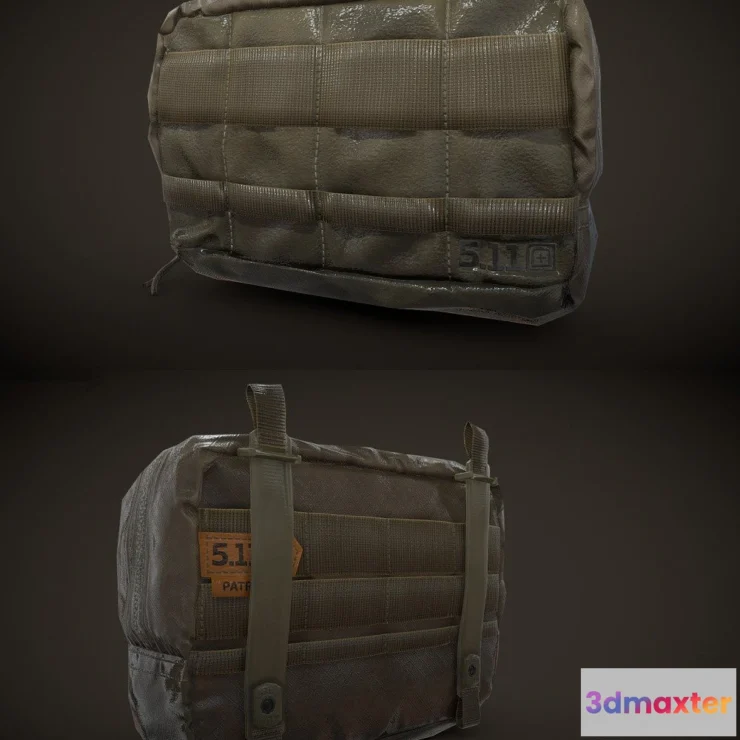 1526918 - PBR Game 3D Models - RealisticTactical Pouch 3D Max