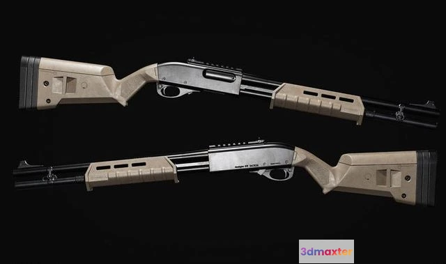 1526964 - PBR Game 3D Models - Remington 870 Tactical 3D Max