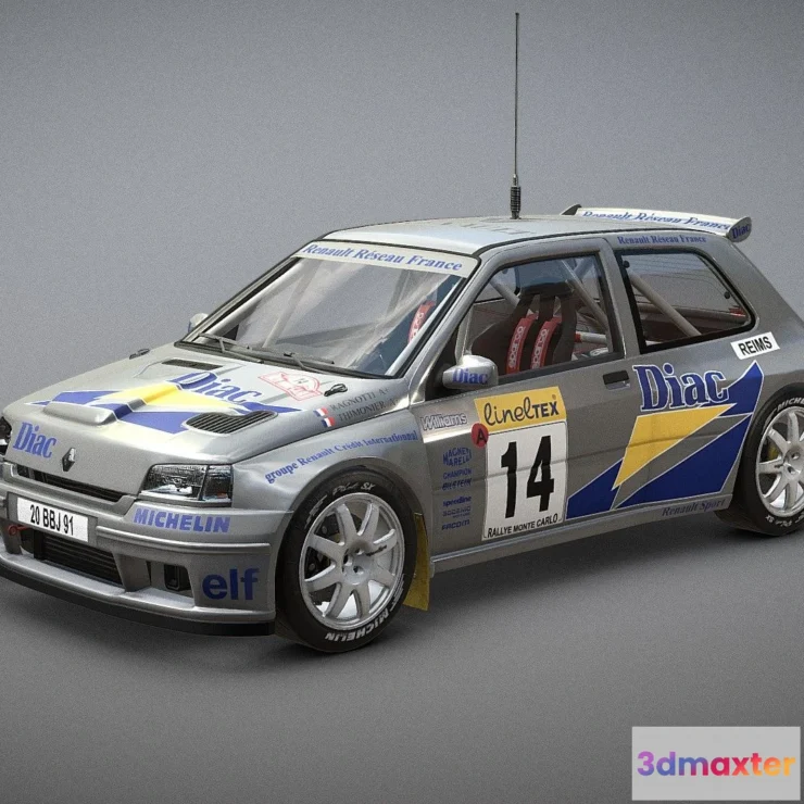 1526966 - PBR Game 3D Models - Renault Maxi Clio 3D Max