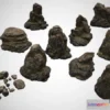 1527058 - PBR Game 3D Models - Rocks rock set 3D Max