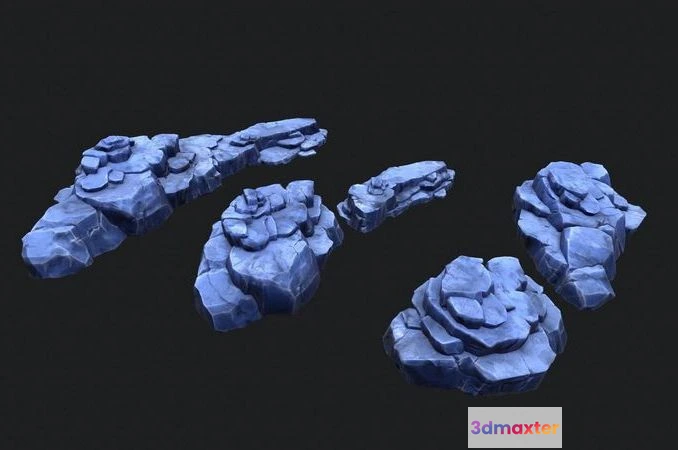 1527060 - PBR Game 3D Models - Rocks stones mine 3D Max