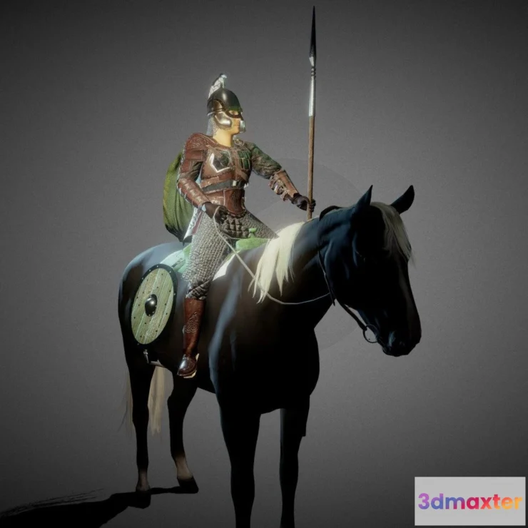 1527068 - PBR Game 3D Models - Rohan Rider Rohirrim Lord Of The Rings 3D Max