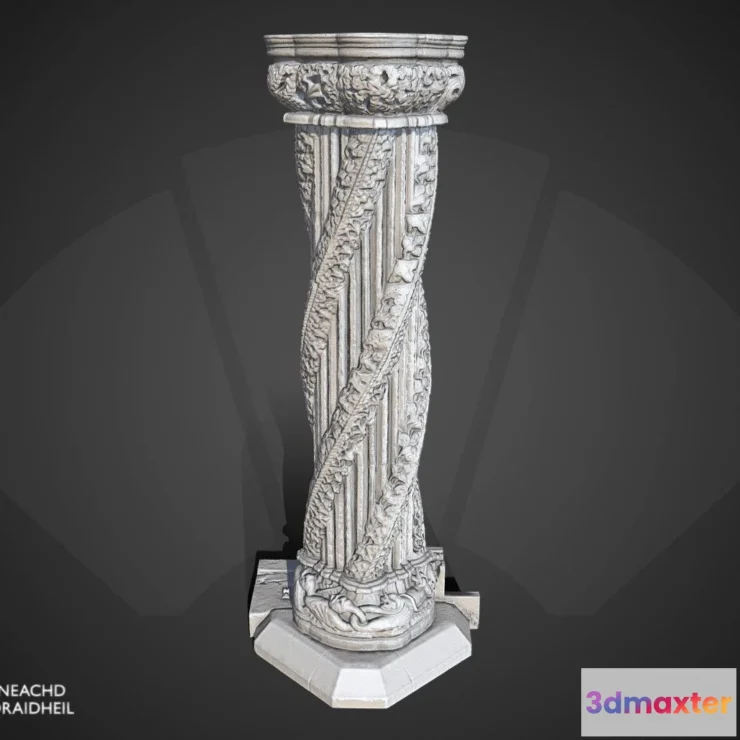 1527094 - PBR Game 3D Models - Rosslyn Chapel Apprentice Pillar 3D Max