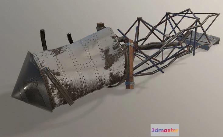 1527116 - PBR Game 3D Models - Ruined Water Tower 3D Max