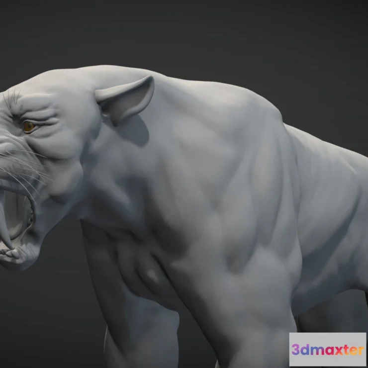 1527128 - PBR Game 3D Models - Sabertooth Tiger Aka Smilodon 3D Max