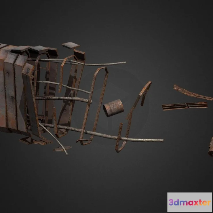 1527180 - PBR Game 3D Models - Ancient Derelict 02 3D Max