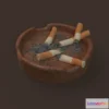 1527188 - PBR Game 3D Models - Ashtray with cigarettes in it Low-poly 3D Max
