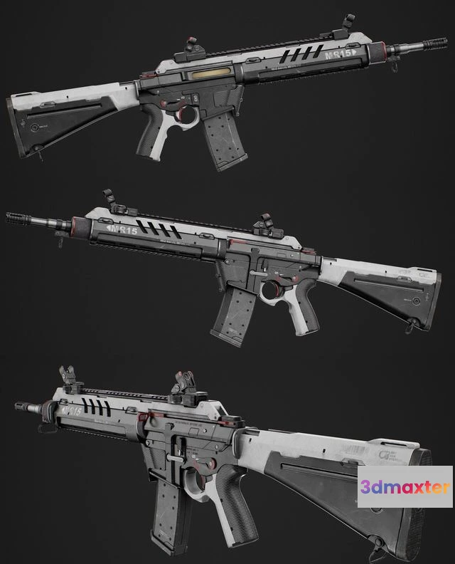1527190 - PBR Game 3D Models - Assault Rifle 3D Max