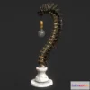 1527212 - PBR Game 3D Models - Black Spine Form Table Lamp 3D Max