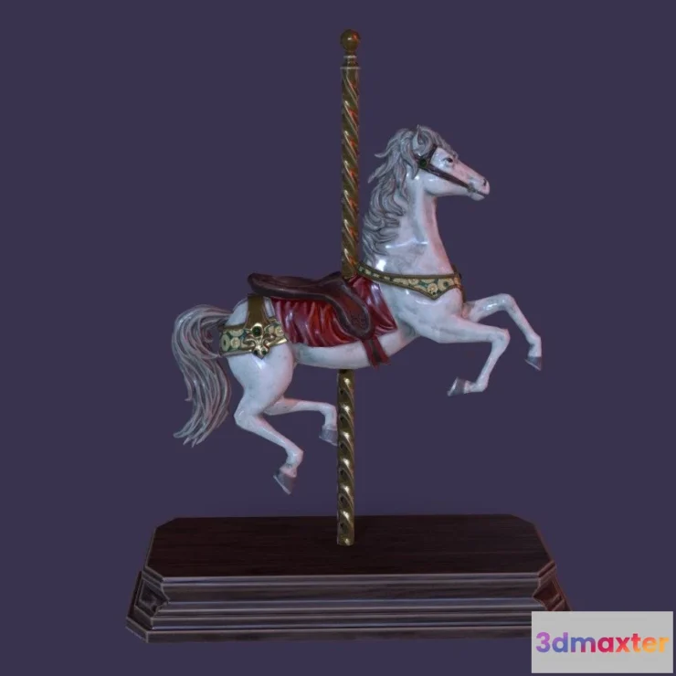 1527240 - PBR Game 3D Models - Caorusel Horse 3D Max