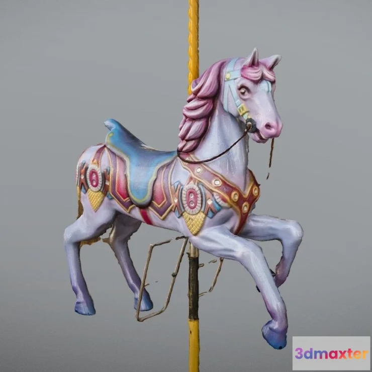 1527246 - PBR Game 3D Models - Carousel Horsecaballo Carrusel Photogrammetry 3D Max