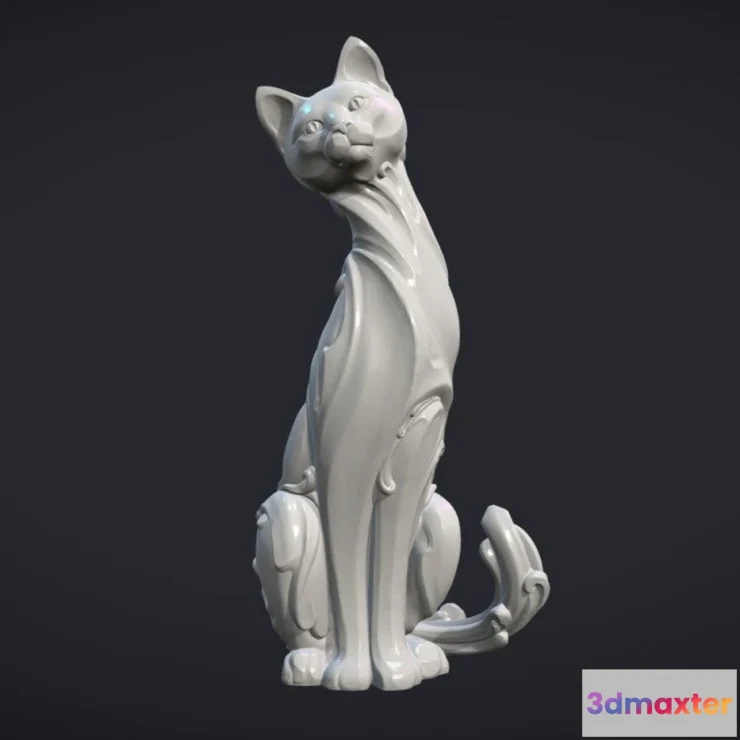 1527262 - PBR Game 3D Models - Cat Figurine 3D Max