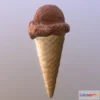 1527292 - PBR Game 3D Models - Chocolate Ice Cream Cone 3D Max
