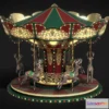 1527294 - PBR Game 3D Models - Christmas Carousel Animated Low Poly Model 3D Max