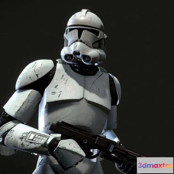 1527306 - PBR Game 3D Models - Clone Trooper Phase 2 Standard 3D Max